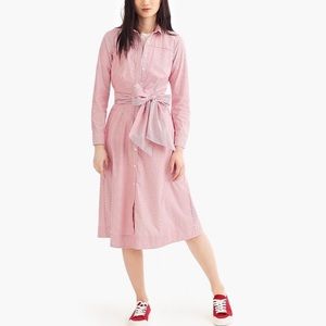 J. Crew Pinstriped Button Down Shirt Dress